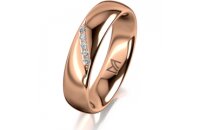 Ring 18 Karat Rotgold 5.0 mm poliert 5 Brillanten G vs...