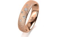 Ring 18 Karat Rotgold 5.0 mm kreismatt 5 Brillanten G vs...