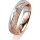 Ring 14 Karat Rot-/Weissgold 5.0 mm kristallmatt 1 Brillant G vs 0,035ct