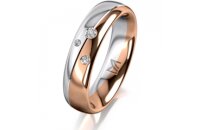 Ring 14 Karat Rot-/Weissgold 5.0 mm poliert 3 Brillanten...