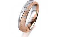 Ring 14 Karat Rot-/Weissgold 5.0 mm kreismatt 3...