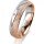 Ring 14 Karat Rot-/Weissgold 5.0 mm kreismatt 3 Brillanten G vs Gesamt 0,040ct