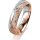 Ring 14 Karat Rot-/Weissgold 5.0 mm kristallmatt 5 Brillanten G vs Gesamt 0,035ct