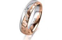 Ring 14 Karat Rot-/Weissgold 5.0 mm diamantmatt 5...