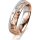 Ring 14 Karat Rot-/Weissgold 5.0 mm diamantmatt 5 Brillanten G vs Gesamt 0,055ct