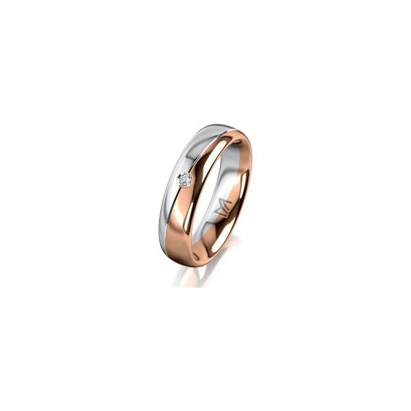 Ring 18 Karat Rot-/Weissgold 5.0 mm poliert 1 Brillant G vs 0,025ct