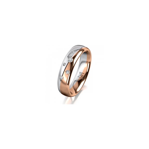 Ring 18 Karat Rot-/Weissgold 5.0 mm poliert 5 Brillanten G vs Gesamt 0,055ct