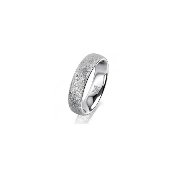 Ring 14 Karat Weissgold 5.0 mm kristallmatt 1 Brillant G vs 0,025ct