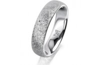 Ring 14 Karat Weissgold 5.0 mm kristallmatt 1 Brillant G...