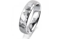 Ring 14 Karat Weissgold 5.0 mm diamantmatt 1 Brillant G...