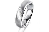 Ring 14 Karat Weissgold 5.0 mm sandmatt 5 Brillanten G vs...
