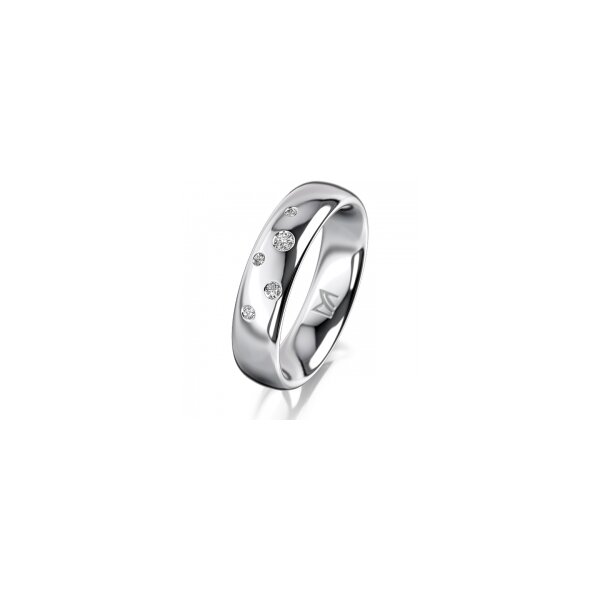 Ring 14 Karat Weissgold 5.0 mm poliert 5 Brillanten G vs Gesamt 0,055ct