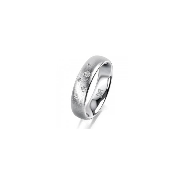Ring 14 Karat Weissgold 5.0 mm sandmatt 5 Brillanten G vs Gesamt 0,055ct