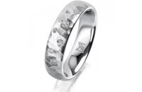 Ring 14 Karat Weissgold 5.0 mm diamantmatt 5 Brillanten G...