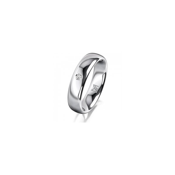 Ring 18 Karat Weissgold 5.0 mm poliert 1 Brillant G vs 0,025ct