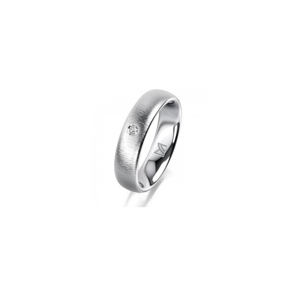 Ring 18 Karat Weissgold 5.0 mm sandmatt 1 Brillant G vs 0,025ct