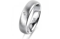 Ring 18 Karat Weissgold 5.0 mm sandmatt 1 Brillant G vs...
