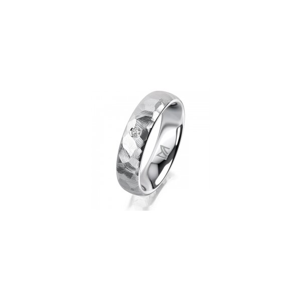 Ring 18 Karat Weissgold 5.0 mm diamantmatt 1 Brillant G vs 0,025ct