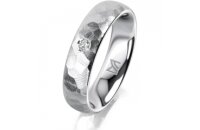 Ring 18 Karat Weissgold 5.0 mm diamantmatt 1 Brillant G...