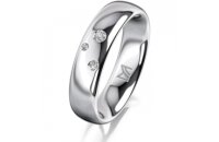 Ring 18 Karat Weissgold 5.0 mm poliert 3 Brillanten G vs...