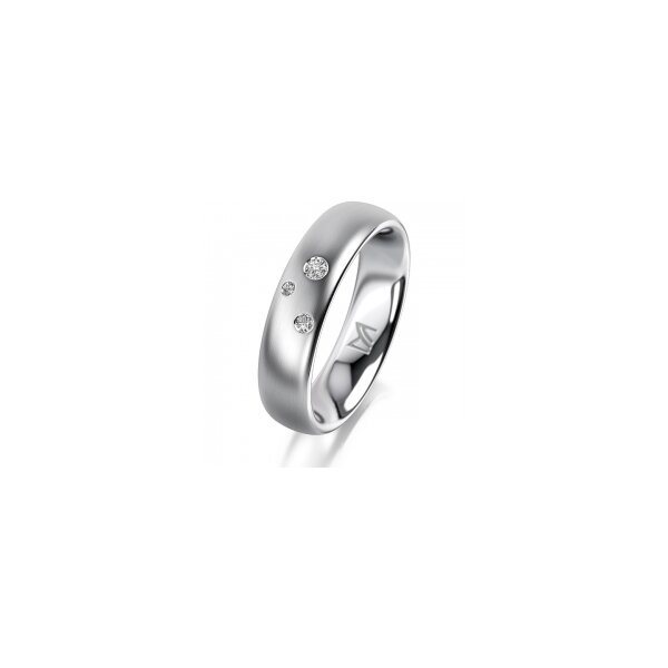 Ring 18 Karat Weissgold 5.0 mm l&auml;ngsmatt 3 Brillanten G vs Gesamt 0,040ct