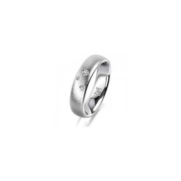 Ring 18 Karat Weissgold 5.0 mm sandmatt 3 Brillanten G vs Gesamt 0,040ct