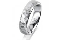 Ring 18 Karat Weissgold 5.0 mm diamantmatt 3 Brillanten G...