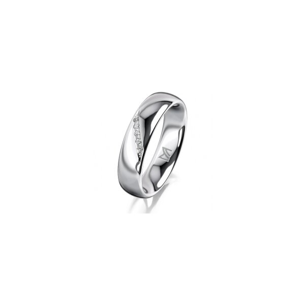 Ring 18 Karat Weissgold 5.0 mm poliert 5 Brillanten G vs Gesamt 0,035ct