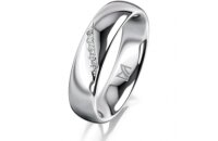Ring 18 Karat Weissgold 5.0 mm poliert 5 Brillanten G vs...