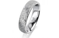 Ring 18 Karat Weissgold 5.0 mm kristallmatt 5 Brillanten...