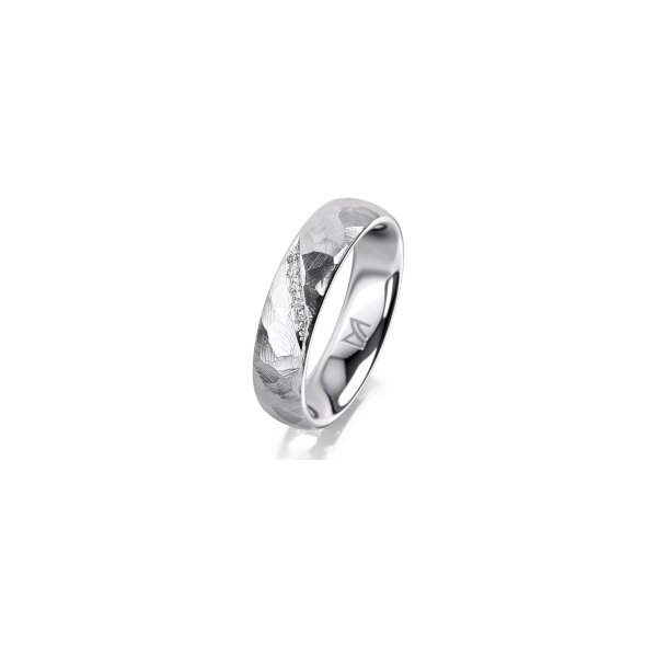 Ring 18 Karat Weissgold 5.0 mm diamantmatt 5 Brillanten G vs Gesamt 0,035ct