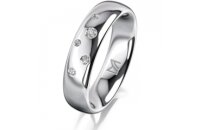 Ring 18 Karat Weissgold 5.0 mm poliert 5 Brillanten G vs...