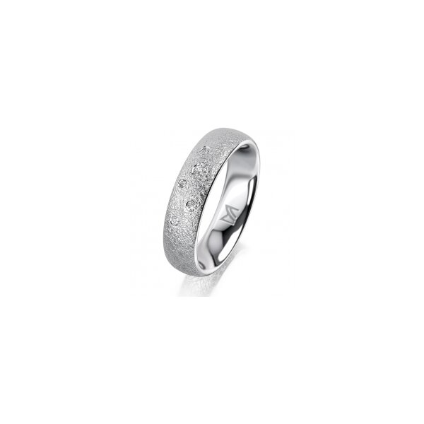 Ring 18 Karat Weissgold 5.0 mm kreismatt 5 Brillanten G vs Gesamt 0,055ct