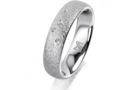 Ring 18 Karat Weissgold 5.0 mm kreismatt 5 Brillanten G...
