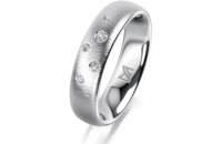 Ring 18 Karat Weissgold 5.0 mm sandmatt 5 Brillanten G vs...