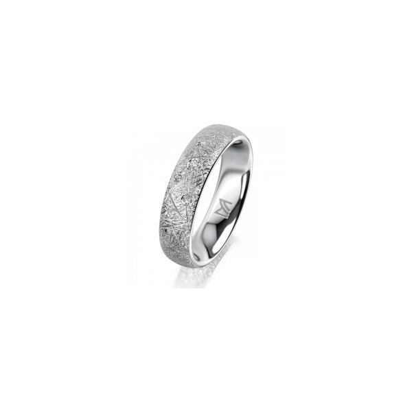 Ring 18 Karat Weissgold 5.0 mm kristallmatt 5 Brillanten G vs Gesamt 0,055ct