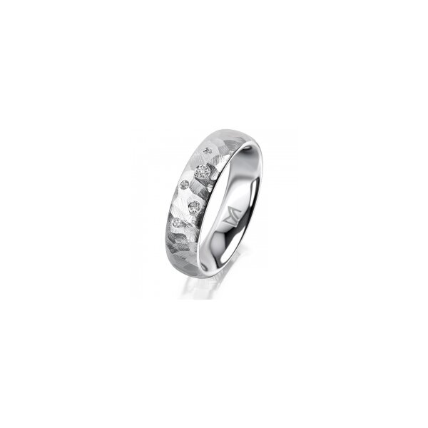 Ring 18 Karat Weissgold 5.0 mm diamantmatt 5 Brillanten G vs Gesamt 0,055ct