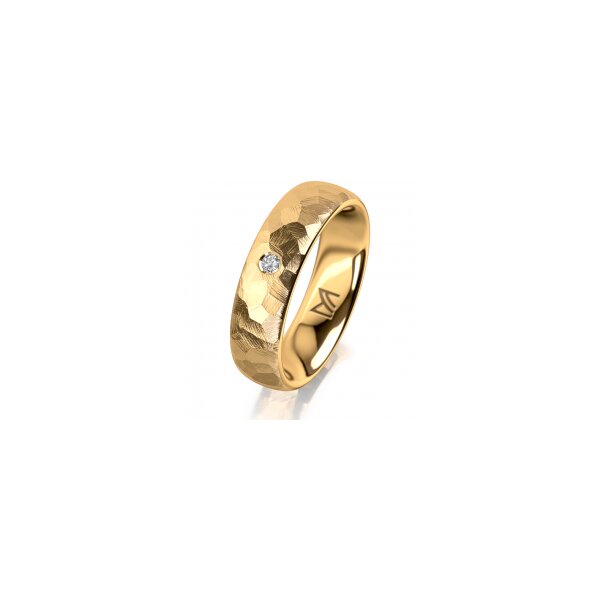 Ring 14 Karat Gelbgold 5.5 mm diamantmatt 1 Brillant G vs 0,025ct