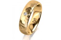 Ring 14 Karat Gelbgold 5.5 mm diamantmatt 1 Brillant G vs...
