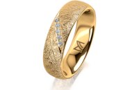 Ring 14 Karat Gelbgold 5.5 mm kristallmatt 5 Brillanten G...