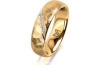 Ring 14 Karat Gelbgold 5.5 mm diamantmatt 5 Brillanten G...
