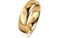 Ring 18 Karat Gelbgold 5.5 mm poliert 1 Brillant G vs...