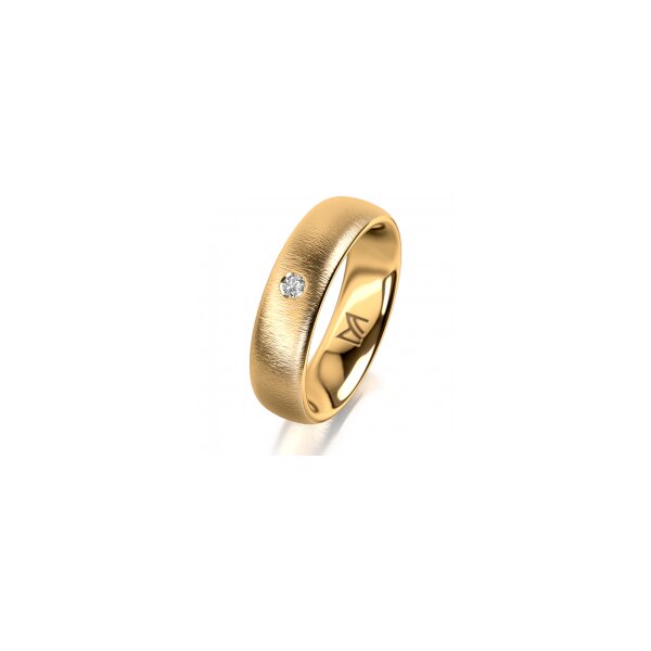 Ring 18 Karat Gelbgold 5.5 mm sandmatt 1 Brillant G vs 0,035ct