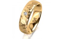 Ring 18 Karat Gelbgold 5.5 mm diamantmatt 1 Brillant G vs...