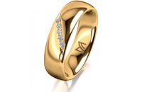 Ring 18 Karat Gelbgold 5.5 mm poliert 5 Brillanten G vs...