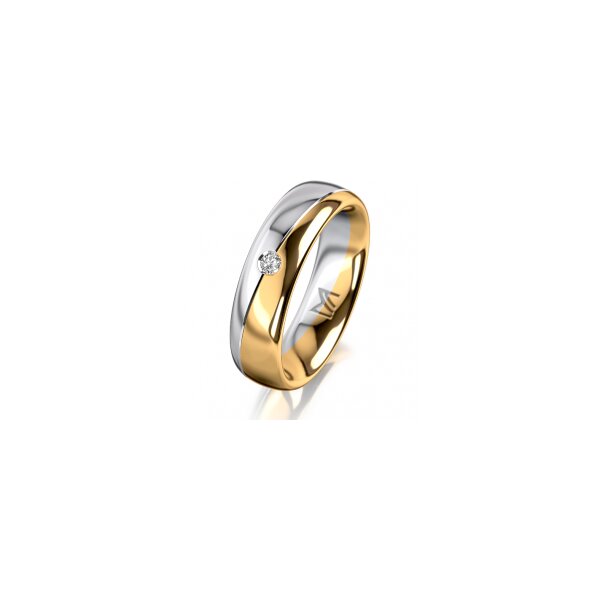 Ring 14 Karat Gelb-/Weissgold 5.5 mm poliert 1 Brillant G vs 0,035ct