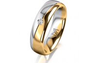 Ring 14 Karat Gelb-/Weissgold 5.5 mm poliert 1 Brillant G...