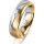 Ring 14 Karat Gelb-/Weissgold 5.5 mm längsmatt 1 Brillant G vs 0,035ct