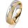 Ring 14 Karat Gelb-/Weissgold 5.5 mm kreismatt 1 Brillant G vs 0,035ct
