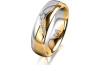 Ring 14 Karat Gelb-/Weissgold 5.5 mm poliert 5 Brillanten...